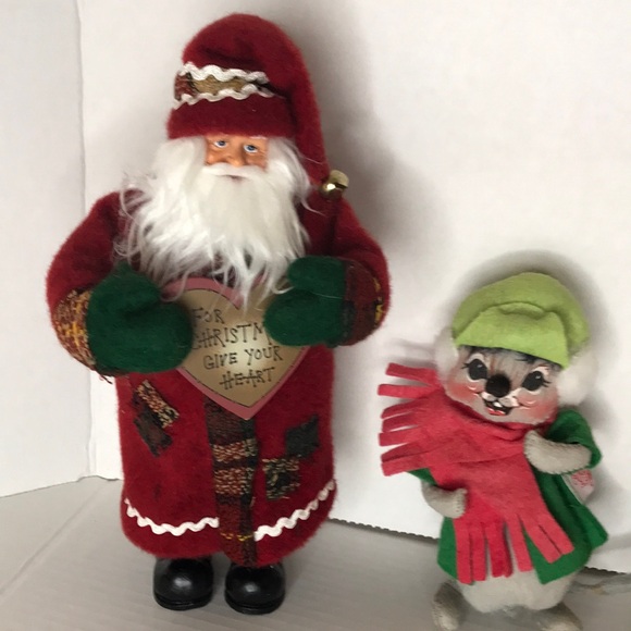 TWO Santas and Annalee Elf Mouse Coca Cola Santa Christmas Decor 3-piece Group - Picture 3 of 13
